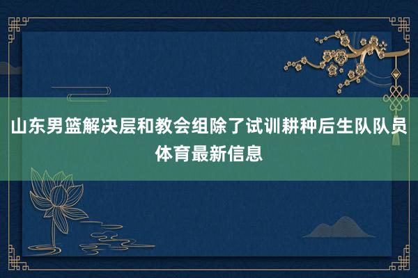 山东男篮解决层和教会组除了试训耕种后生队队员体育最新信息