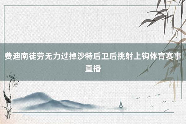 费迪南徒劳无力过掉沙特后卫后挑射上钩体育赛事直播