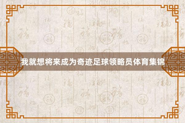 我就想将来成为奇迹足球领略员体育集锦
