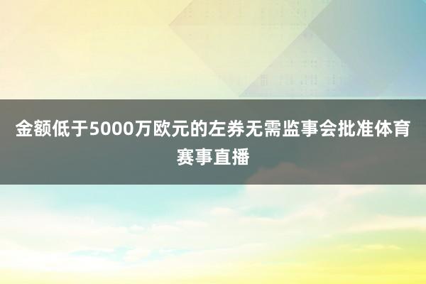 金额低于5000万欧元的左券无需监事会批准体育赛事直播