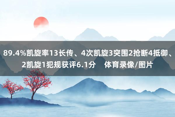 89.4%凯旋率13长传、4次凯旋3突围2抢断4抵御、2凯旋1犯规获评6.1分    体育录像/图片