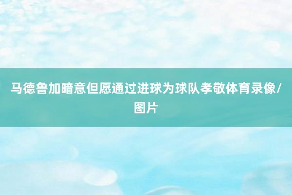 马德鲁加暗意但愿通过进球为球队孝敬体育录像/图片
