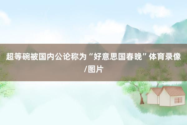 超等碗被国内公论称为“好意思国春晚”体育录像/图片