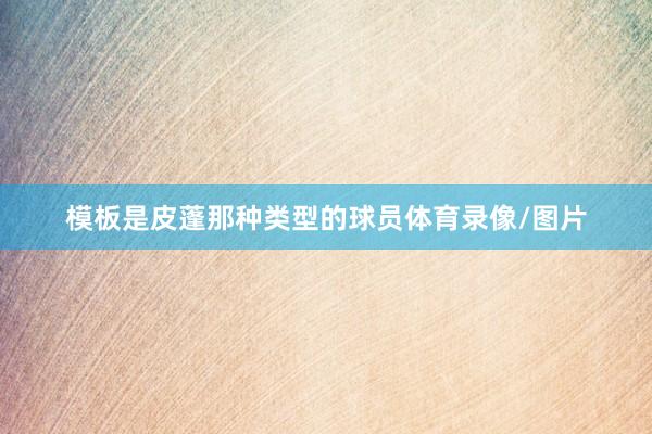 模板是皮蓬那种类型的球员体育录像/图片