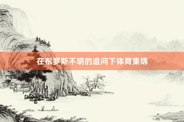 在布罗斯不明的追问下体育集锦
