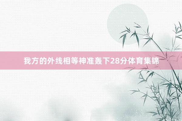 我方的外线相等神准轰下28分体育集锦